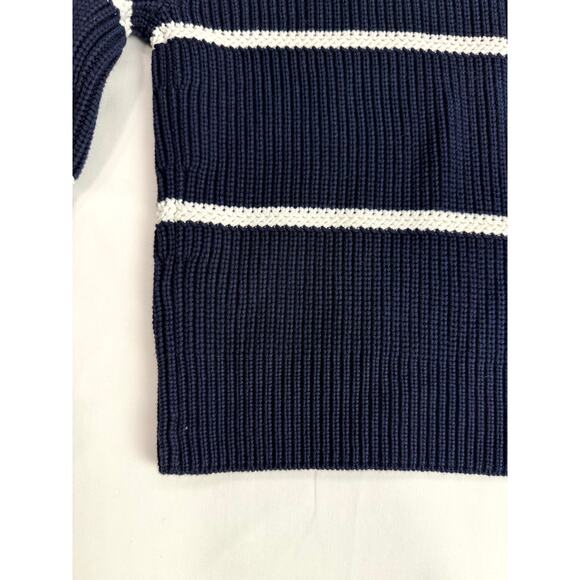 Vince Racked Rib Cotton Stripe in Coastal/Optic White Size L - Picture 4 of 9